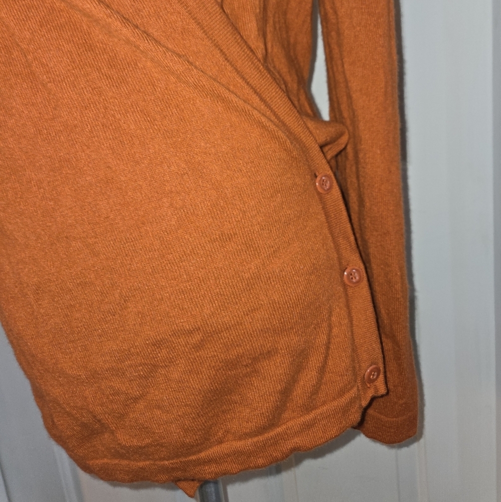 Evolution By Cyrus Orange Wrap Small Cashmere Fall Sweater - Picture 3 of 11